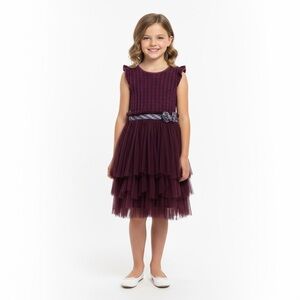 Matilda Jane Deep Purple Ruffled Kids Dress